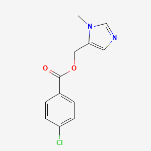 molecular formula C12H11ClN2O2 B2818152 (1-methyl-1H-imidazol-5-yl)methyl 4-chlorobenzenecarboxylate CAS No. 866131-15-9