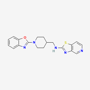 molecular formula C19H19N5OS B2818156 N-[[1-(1,3-Benzoxazol-2-yl)piperidin-4-yl]methyl]-[1,3]thiazolo[4,5-c]pyridin-2-amine CAS No. 2380034-22-8