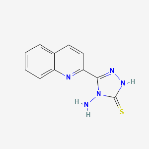 molecular formula C11H9N5S B2818158 4-amino-5-(quinolin-2-yl)-4H-1,2,4-triazole-3-thiol CAS No. 896837-03-9