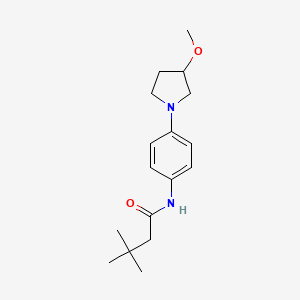 N-(4-(3-methoxypyrrolidin-1-yl)phenyl)-3,3-dimethylbutanamide