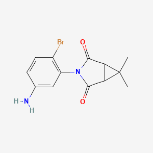3-(5-Amino-2-bromophenyl)-6,6-dimethyl-3-azabicyclo[3.1.0]hexane-2,4-dion+