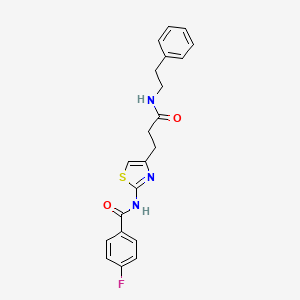 4-fluoro-N-(4-(3-oxo-3-(phenethylamino)propyl)thiazol-2-yl)benzamide