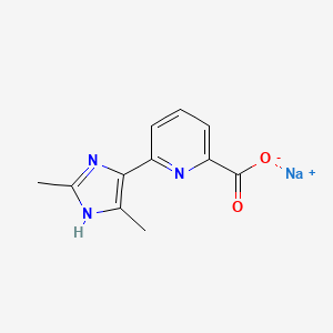 molecular formula C11H10N3NaO2 B2818183 Sodium;6-(2,5-dimethyl-1H-imidazol-4-yl)pyridine-2-carboxylate CAS No. 1706432-04-3