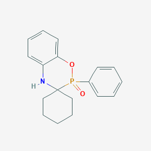 molecular formula C18H20NO2P B2818187 2-Phenyl-2,4-dihydrospiro[1,4,2lambda5-benzoxazaphosphinine-3,1'-cyclohexane]-2-one CAS No. 220976-25-0