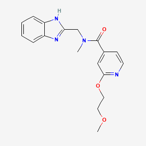 molecular formula C18H20N4O3 B2818194 N-((1H-benzo[d]imidazol-2-yl)methyl)-2-(2-methoxyethoxy)-N-methylisonicotinamide CAS No. 2034239-33-1
