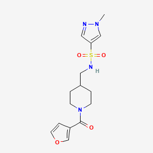 N-((1-(furan-3-carbonyl)piperidin-4-yl)methyl)-1-methyl-1H-pyrazole-4-sulfonamide