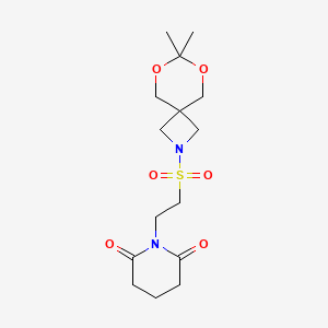 molecular formula C15H24N2O6S B2818198 1-(2-((7,7-Dimethyl-6,8-dioxa-2-azaspiro[3.5]nonan-2-yl)sulfonyl)ethyl)piperidine-2,6-dione CAS No. 1396809-06-5