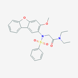 molecular formula C25H26N2O5S B281820 N,N-diethyl-2-[(3-methoxydibenzo[b,d]furan-2-yl)(phenylsulfonyl)amino]acetamide 