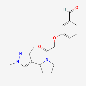 3-[2-[2-(1,3-Dimethylpyrazol-4-yl)pyrrolidin-1-yl]-2-oxoethoxy]benzaldehyde