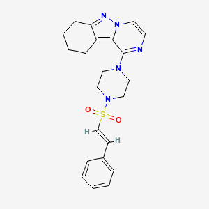 molecular formula C22H25N5O2S B2818207 (E)-1-(4-(styrylsulfonyl)piperazin-1-yl)-7,8,9,10-tetrahydropyrazino[1,2-b]indazole CAS No. 2035036-42-9