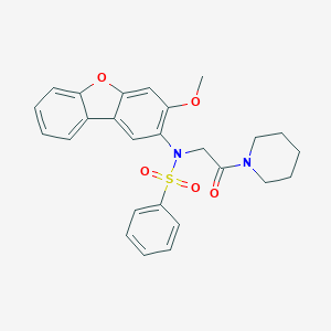 N-(3-methoxydibenzo[b,d]furan-2-yl)-N-[2-oxo-2-(1-piperidinyl)ethyl]benzenesulfonamide