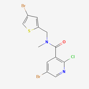 molecular formula C12H9Br2ClN2OS B2818212 5-bromo-N-[(4-bromothiophen-2-yl)methyl]-2-chloro-N-methylpyridine-3-carboxamide CAS No. 1252120-01-6