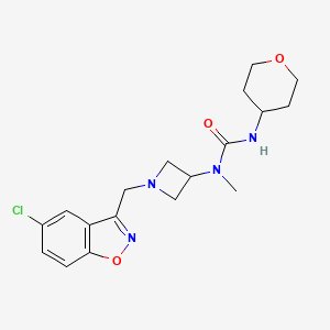 3-{1-[(5-Chloro-1,2-benzoxazol-3-yl)methyl]azetidin-3-yl}-3-methyl-1-(oxan-4-yl)urea