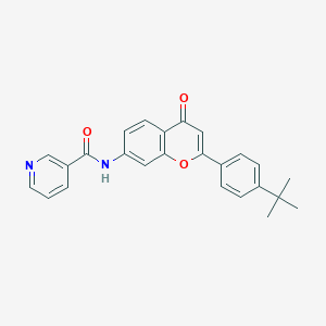 molecular formula C25H22N2O3 B2818227 N-[2-(4-叔丁基苯基)-4-氧代-4H-香豆素-7-基]烟酰胺 CAS No. 923113-11-5