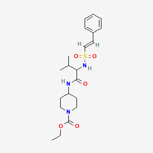 Ethyl 4-[[3-methyl-2-[[(E)-2-phenylethenyl]sulfonylamino]butanoyl]amino]piperidine-1-carboxylate