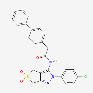 2-([1,1'-biphenyl]-4-yl)-N-(2-(4-chlorophenyl)-5,5-dioxido-4,6-dihydro-2H-thieno[3,4-c]pyrazol-3-yl)acetamide