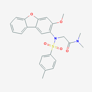 molecular formula C24H24N2O5S B281824 2-{(3-methoxydibenzo[b,d]furan-2-yl)[(4-methylphenyl)sulfonyl]amino}-N,N-dimethylacetamide 