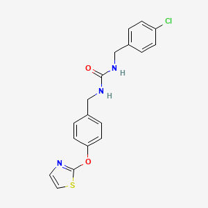 molecular formula C18H16ClN3O2S B2818250 1-(4-Chlorobenzyl)-3-(4-(thiazol-2-yloxy)benzyl)urea CAS No. 2034525-99-8