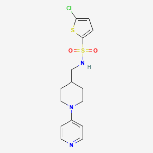 molecular formula C15H18ClN3O2S2 B2818260 5-chloro-N-((1-(pyridin-4-yl)piperidin-4-yl)methyl)thiophene-2-sulfonamide CAS No. 2034587-75-0