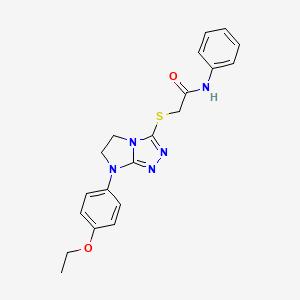 2-((7-(4-ethoxyphenyl)-6,7-dihydro-5H-imidazo[2,1-c][1,2,4]triazol-3-yl)thio)-N-phenylacetamide