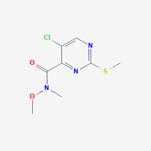 molecular formula C8H10ClN3O2S B2818265 5-chloro-N-methoxy-N-methyl-2-(methylsulfanyl)pyrimidine-4-carboxamide CAS No. 1090550-96-1