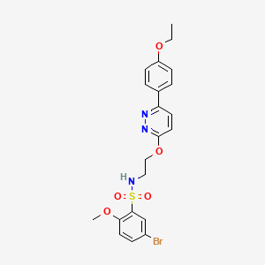 molecular formula C21H22BrN3O5S B2818266 5-bromo-N-(2-((6-(4-ethoxyphenyl)pyridazin-3-yl)oxy)ethyl)-2-methoxybenzenesulfonamide CAS No. 920374-66-9
