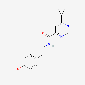 molecular formula C17H19N3O2 B2818273 6-Cyclopropyl-N-[2-(4-methoxyphenyl)ethyl]pyrimidine-4-carboxamide CAS No. 2380085-51-6