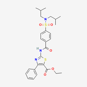 Ethyl 2-[[4-[bis(2-methylpropyl)sulfamoyl]benzoyl]amino]-4-phenyl-1,3-thiazole-5-carboxylate