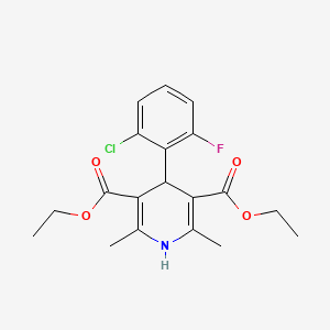 molecular formula C19H21ClFNO4 B2818280 Diethyl 4-(2-chloro-6-fluorophenyl)-2,6-dimethyl-1,4-dihydropyridine-3,5-dicarboxylate CAS No. 401937-97-1