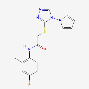2-((4-(1H-pyrrol-1-yl)-4H-1,2,4-triazol-3-yl)thio)-N-(4-bromo-2-methylphenyl)acetamide