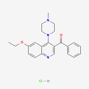 molecular formula C23H26ClN3O2 B2818287 3-Benzoyl-6-ethoxy-4-(4-methylpiperazin-1-yl)quinoline hydrochloride CAS No. 2097910-27-3