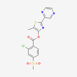 5-Methyl-2-(2-pyrazinyl)-1,3-thiazol-4-yl 2-chloro-4-(methylsulfonyl)benzenecarboxylate