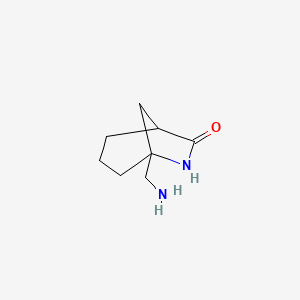 molecular formula C8H14N2O B2818292 5-(Aminomethyl)-6-azabicyclo[3.2.1]octan-7-one CAS No. 2219369-21-6