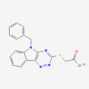 molecular formula C18H14N4O2S B2818312 (9-Benzyl-9H-1,3,4,9-tetraaza-fluoren-2-ylsulfanyl)-acetic acid CAS No. 443121-77-5