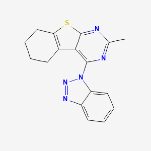 molecular formula C17H15N5S B2818316 4-(Benzotriazol-1-yl)-2-methyl-5,6,7,8-tetrahydro-[1]benzothiolo[2,3-d]pyrimidine CAS No. 301859-30-3