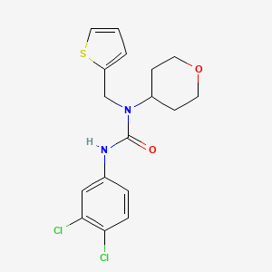 B2818320 3-(3,4-dichlorophenyl)-1-(tetrahydro-2H-pyran-4-yl)-1-(thiophen-2-ylmethyl)urea CAS No. 1797077-57-6