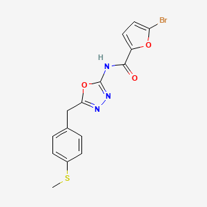 molecular formula C15H12BrN3O3S B2818324 5-bromo-N-(5-(4-(methylthio)benzyl)-1,3,4-oxadiazol-2-yl)furan-2-carboxamide CAS No. 1171660-96-0