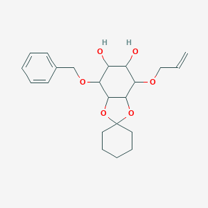 molecular formula C22H30O6 B281834 6-(Allyloxy)-9-(benzyloxy)-spiro(2,4-dioxabicyclo[4.3.0]nonane-3,1'-cyclohexane)-7,8-diol 