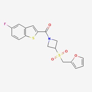 (5-Fluorobenzo[b]thiophen-2-yl)(3-((furan-2-ylmethyl)sulfonyl)azetidin-1-yl)methanone