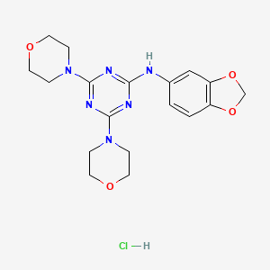N-(benzo[d][1,3]dioxol-5-yl)-4,6-dimorpholino-1,3,5-triazin-2-amine hydrochloride
