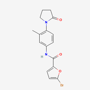 molecular formula C16H15BrN2O3 B2818347 5-bromo-N-(3-methyl-4-(2-oxopyrrolidin-1-yl)phenyl)furan-2-carboxamide CAS No. 941889-26-5