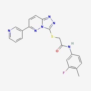 molecular formula C19H15FN6OS B2818354 N-(3-fluoro-4-methylphenyl)-2-[(6-pyridin-3-yl-[1,2,4]triazolo[4,3-b]pyridazin-3-yl)sulfanyl]acetamide CAS No. 891109-80-1