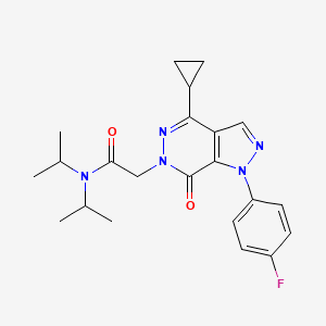 molecular formula C22H26FN5O2 B2818355 2-(4-cyclopropyl-1-(4-fluorophenyl)-7-oxo-1H-pyrazolo[3,4-d]pyridazin-6(7H)-yl)-N,N-diisopropylacetamide CAS No. 1105201-99-7