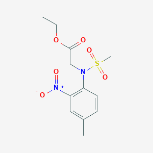 molecular formula C12H16N2O6S B2818361 Ethyl 2-[N-(4-methyl-2-nitrophenyl)methanesulfonamido]acetate CAS No. 71467-80-6