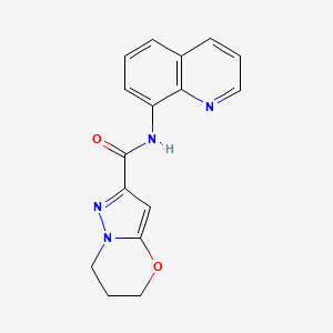 molecular formula C16H14N4O2 B2818362 N-(喹啉-8-基)-6,7-二氢-5H-吡唑并[5,1-b][1,3]噁嗪-2-羧酰胺 CAS No. 1448073-11-7