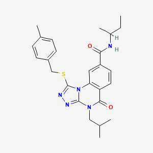 molecular formula C26H31N5O2S B2818366 N-(sec-butyl)-4-isobutyl-1-((4-methylbenzyl)thio)-5-oxo-4,5-dihydro-[1,2,4]triazolo[4,3-a]quinazoline-8-carboxamide CAS No. 1114653-74-5