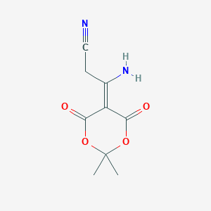 molecular formula C9H10N2O4 B2818376 3-Amino-3-(2,2-dimethyl-4,6-dioxo-1,3-dioxan-5-ylidene)propanenitrile CAS No. 338406-49-8