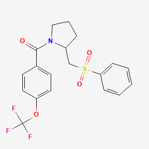 (2-((Phenylsulfonyl)methyl)pyrrolidin-1-yl)(4-(trifluoromethoxy)phenyl)methanone