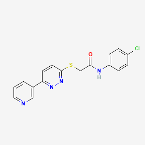 molecular formula C17H13ClN4OS B2818387 N-(4-chlorophenyl)-2-(6-pyridin-3-ylpyridazin-3-yl)sulfanylacetamide CAS No. 872987-94-5