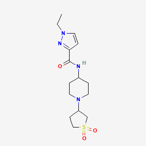 molecular formula C15H24N4O3S B2818389 N-(1-(1,1-二氧代四氢噻吩-3-基)哌啶-4-基)-1-乙基-1H-嘧啶-3-羧酰胺 CAS No. 2034308-37-5